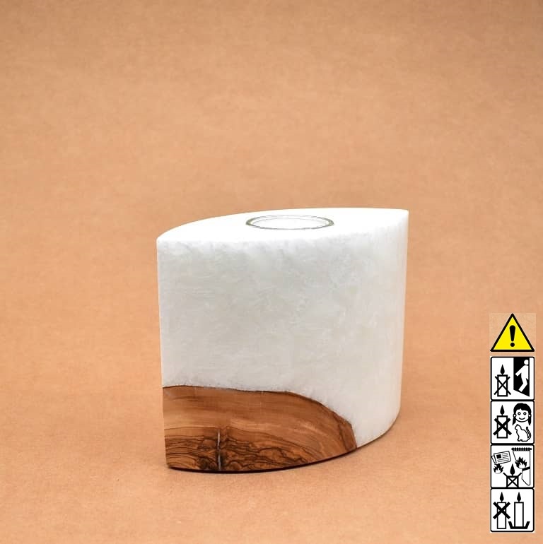 Kerze mit Holz Unikat Oval 80 x 140 x 120 mm mit 1 Teelicht Nr.: 7 Kerze mit Holz Unikat Oval 80 x 140 x 120 mm mit 1 Teelicht Nr.: 7