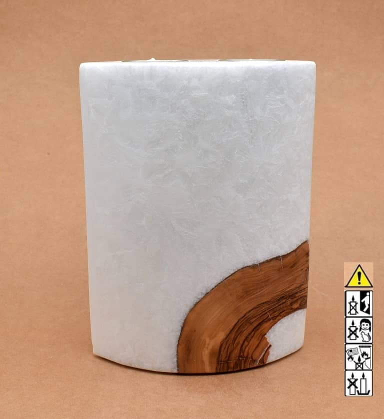 Kerze mit Holzelement, Individuelle, persönliche Hochzeitskerze  Holzkerze, Rund Stearinoptik, Hochzeitskerze mit Teelicht im Kerzen online Shop für Hochzeiten bestellen, günstig kaufen.