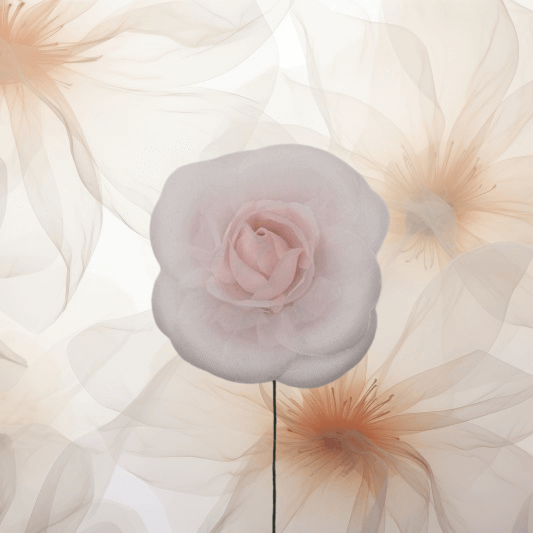 Seiden - Rose ⌀ 60 mm in zartrosa für Hochzeitsanstecker - Büscherl