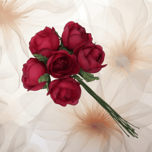 Rose mittel ⌀ 26 mm in weinrot für Hochzeitsanstecker - Büscherl