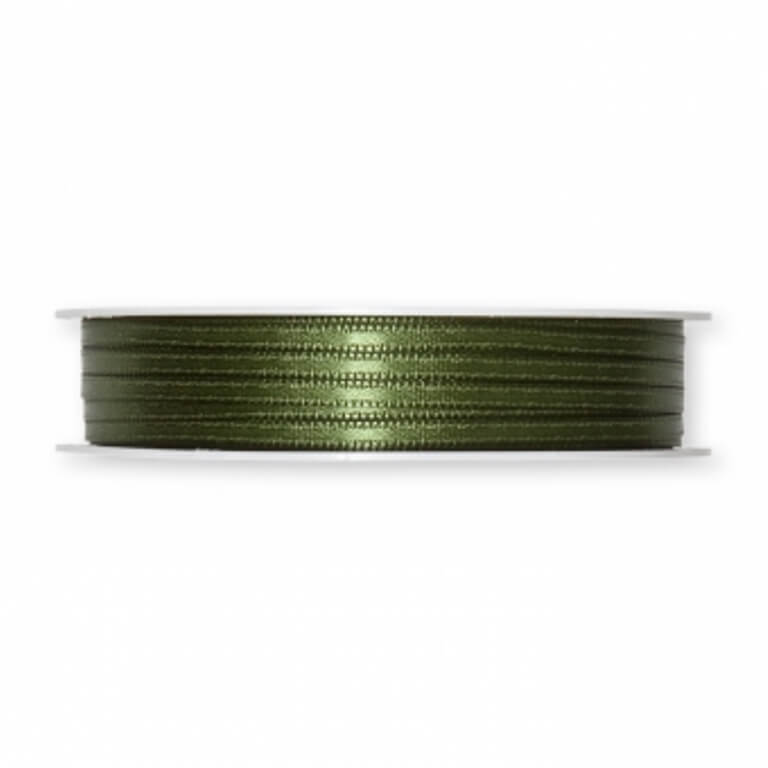 3mm Doppelsatin-Band. Farbe: moosgrün