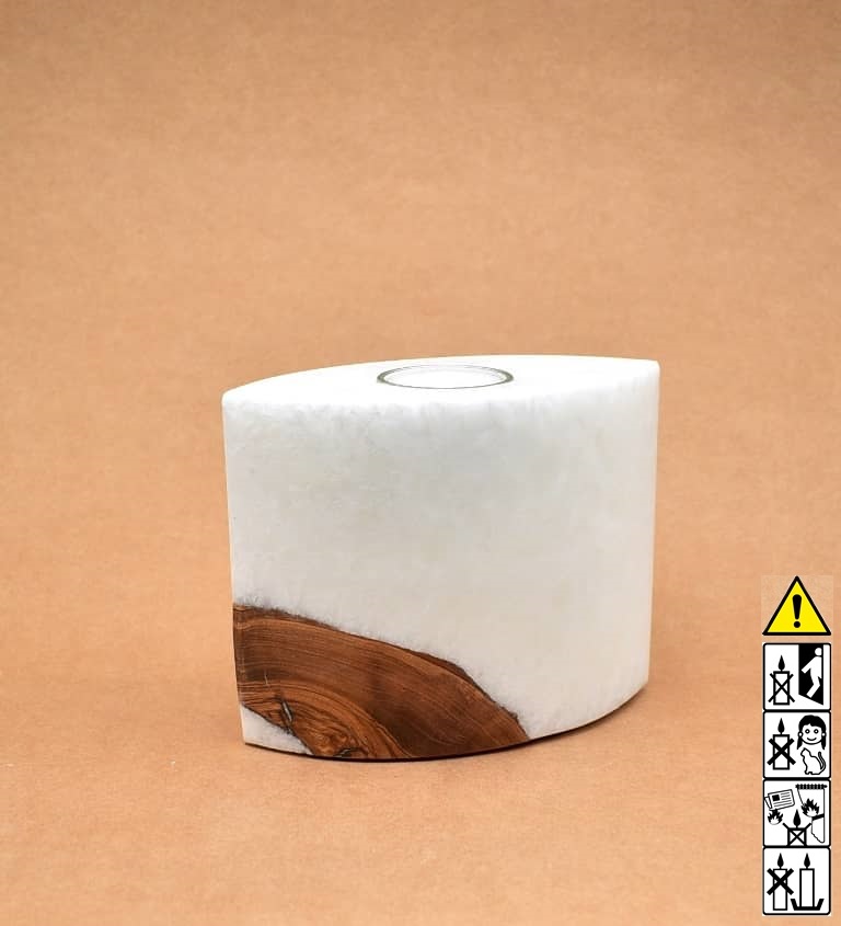 Kerze mit Holz Unikat Oval 80 x 140 x 120 mm mit 1 Teelicht Nr.: 1 Kerze mit Holz Unikat Oval 80 x 140 x 120 mm mit 1 Teelicht Nr.: 1
