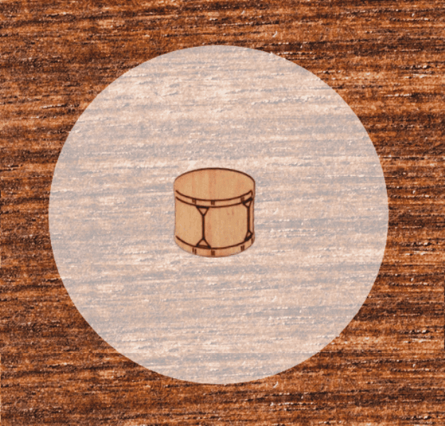 Trommel 20 x 23 mm für Hochzeitsanstecker - Büscherl
