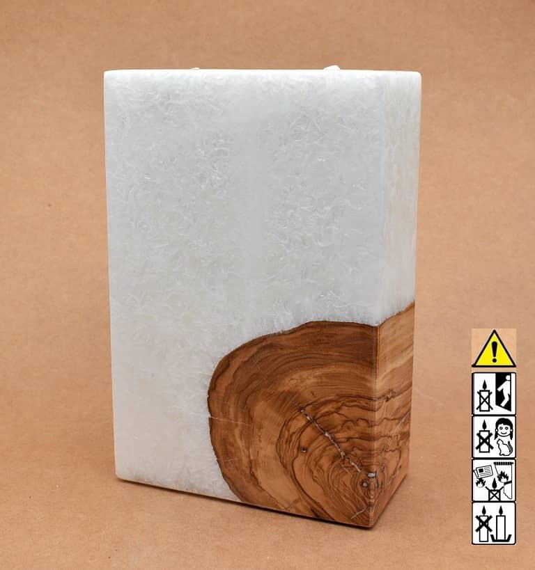 Kerze mit Holz Unikat Quader 140 x 70 x 210 mm 2 x Teelicht Nr 3