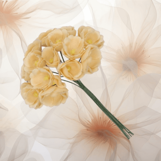 Vintage Cotton Rose ⌀ 15-20 mm in beige für Hochzeitsanstecker - Büscherl