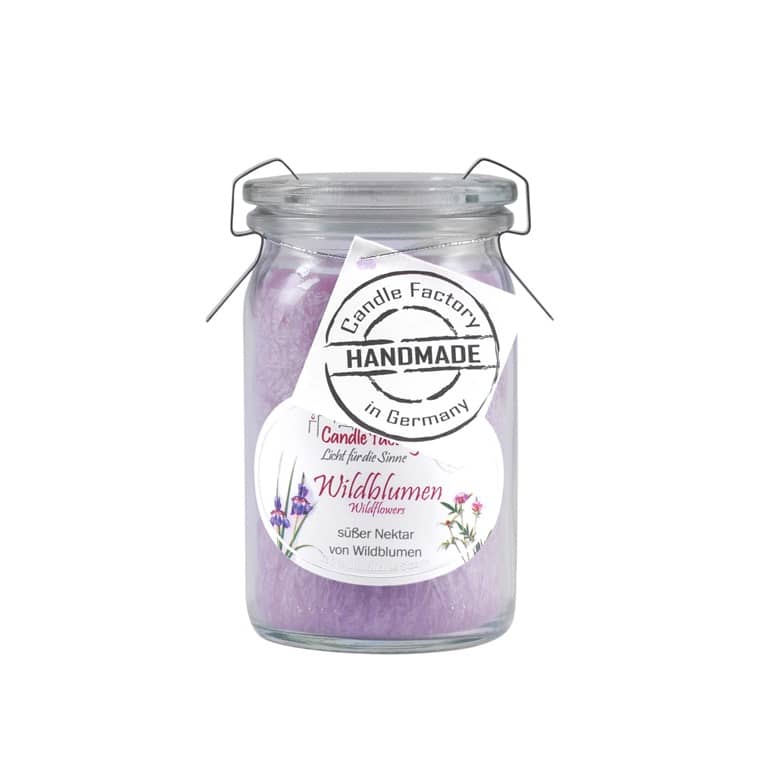 Hochwertige Baby Mini Jumbo hell lila mit dem Duft Wildblumen im Glas
